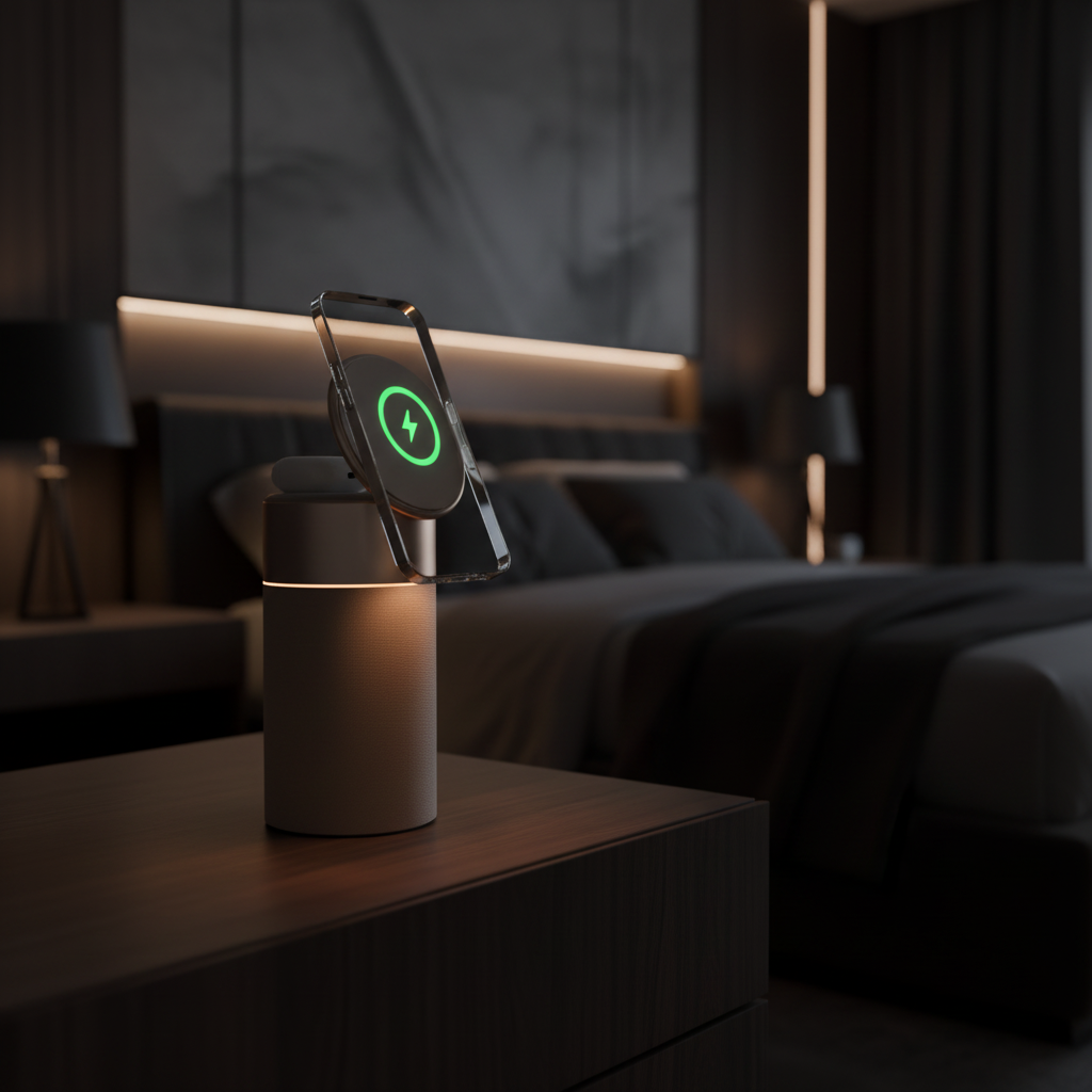 Chargeur Sync 3-en-1 : Chargeur + Enceinte Bluetooth + Lampe tactile